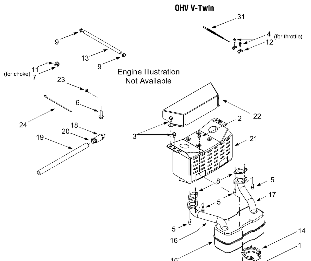 Engine Accessories 22 Hp Diagram and Parts List for LT1018 13AB11CG710-13AB11CG712-13AL11CG710-13AL11CG712-13AX11CG710-13AX11CG712 Cub Cadet Lawn Tractor